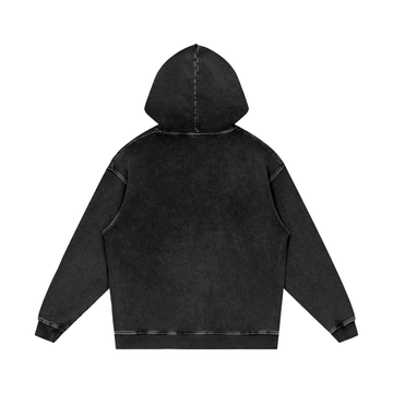 "yes of course" Snow Washed Loose Cotton Hoodie